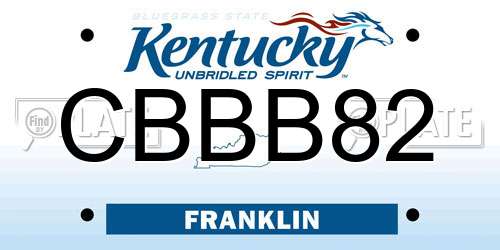 CBBB82 Kentucky License Plate