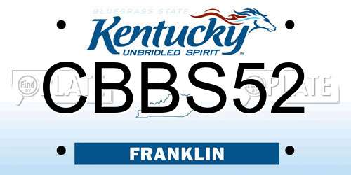 CBBS52 Kentucky License Plate