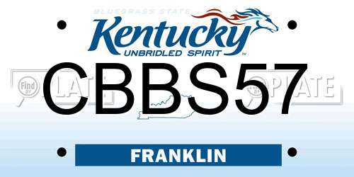 CBBS57 Kentucky License Plate