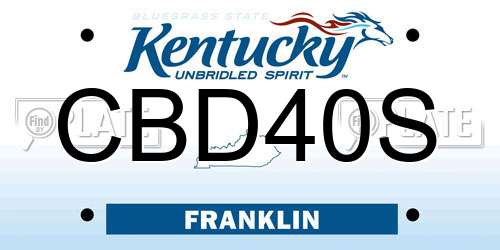 CBD40S Kentucky License Plate