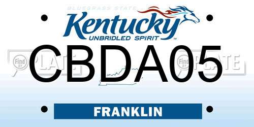 CBDA05 Kentucky License Plate