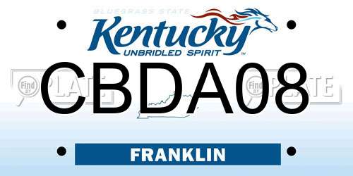 CBDA08 Kentucky License Plate