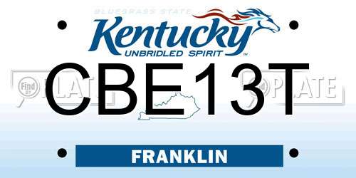 CBE13T Kentucky License Plate