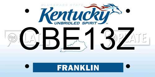 CBE13Z Kentucky License Plate