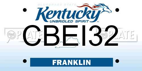 CBEI32 Kentucky License Plate