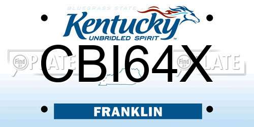 CBI64X Kentucky License Plate