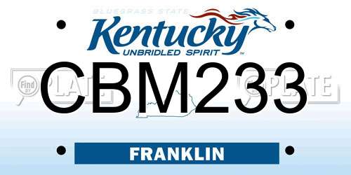 CBM233 Kentucky License Plate