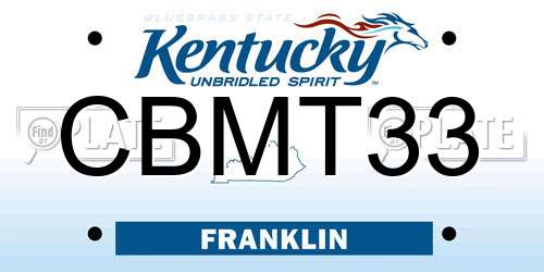 CBMT33 Kentucky License Plate