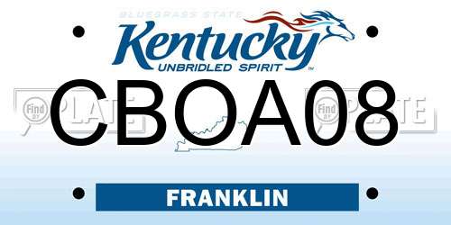 CBOA08 Kentucky License Plate