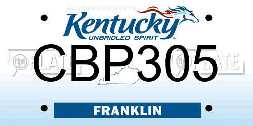 CBP305 Kentucky License Plate