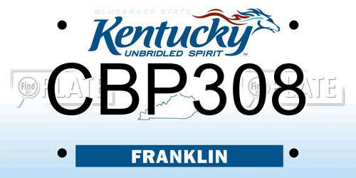 CBP308 Kentucky License Plate