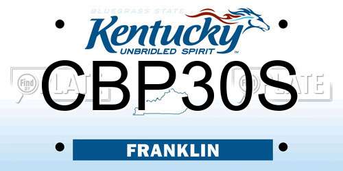 CBP30S Kentucky License Plate