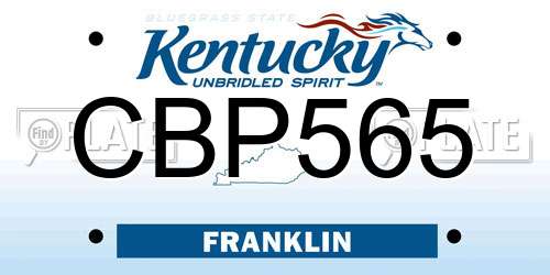 CBP565 Kentucky License Plate