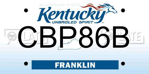 CBP86B Kentucky License Plate