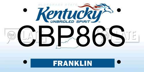 CBP86S Kentucky License Plate