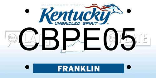 CBPE05 Kentucky License Plate