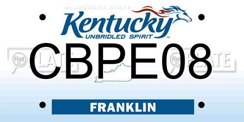CBPE08 Kentucky License Plate