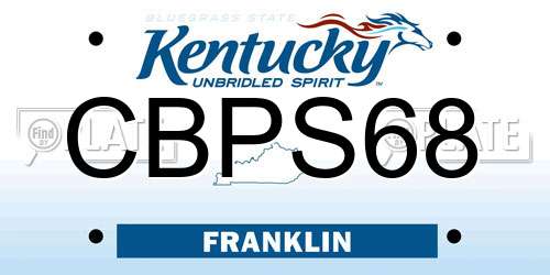 CBPS68 Kentucky License Plate
