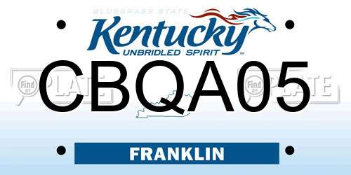 CBQA05 Kentucky License Plate