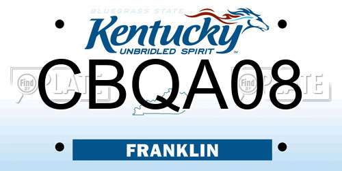 CBQA08 Kentucky License Plate
