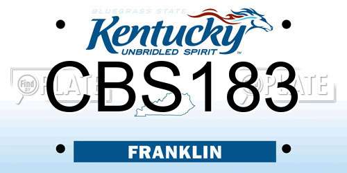 CBS183 Kentucky License Plate