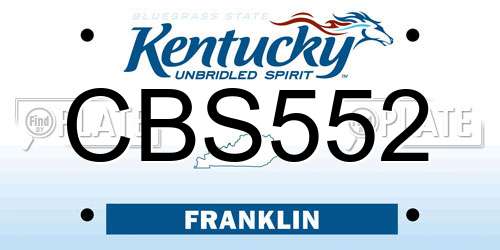 CBS552 Kentucky License Plate