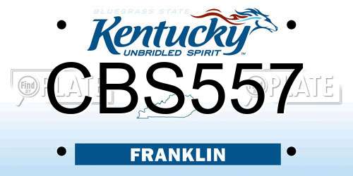 CBS557 Kentucky License Plate