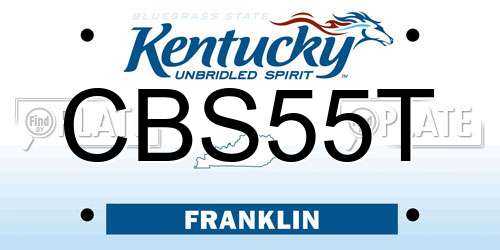 CBS55T Kentucky License Plate