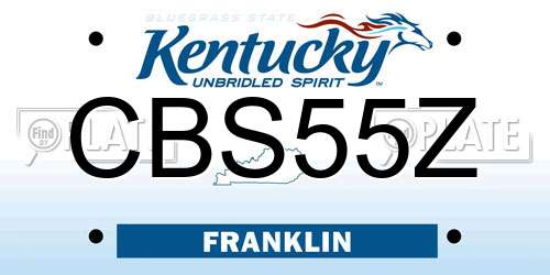 CBS55Z Kentucky License Plate