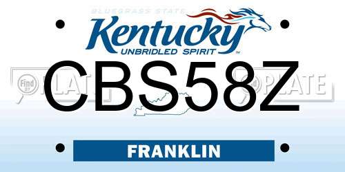CBS58Z Kentucky License Plate