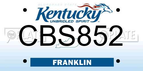 CBS852 Kentucky License Plate