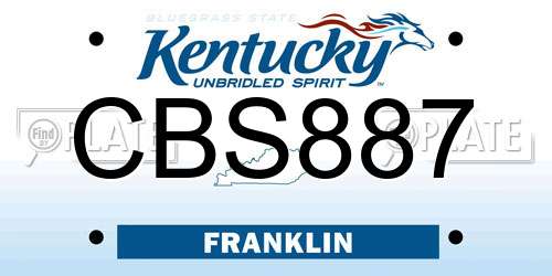 CBS887 Kentucky License Plate