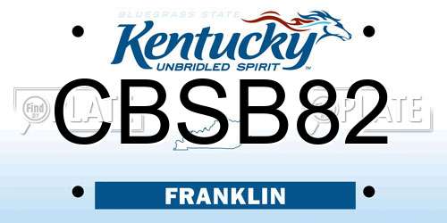 CBSB82 Kentucky License Plate