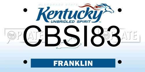 CBSI83 Kentucky License Plate
