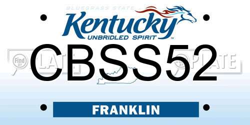 CBSS52 Kentucky License Plate