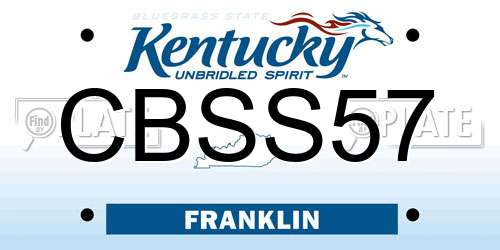 CBSS57 Kentucky License Plate
