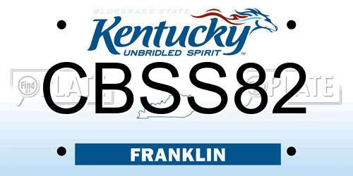 CBSS82 Kentucky License Plate