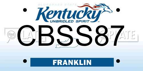 CBSS87 Kentucky License Plate