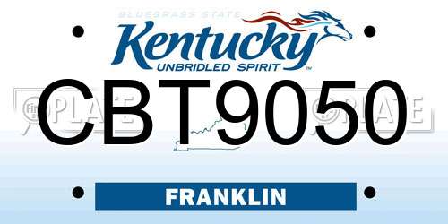 CBT9050 Kentucky License Plate
