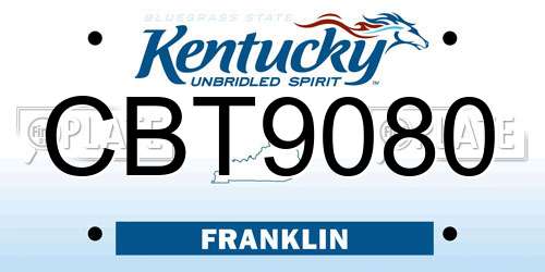 CBT9080 Kentucky License Plate