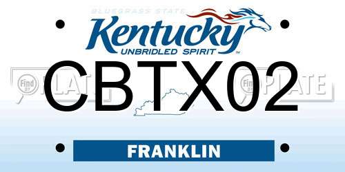 CBTX02 Kentucky License Plate
