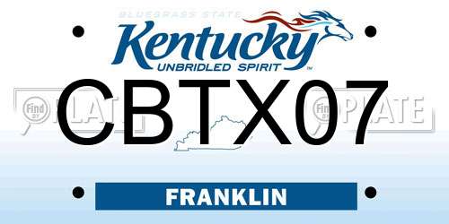 CBTX07 Kentucky License Plate