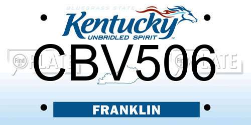 CBV506 Kentucky License Plate