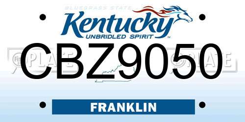 CBZ9050 Kentucky License Plate