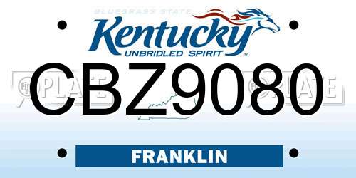 CBZ9080 Kentucky License Plate