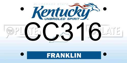 CC316 Kentucky License Plate