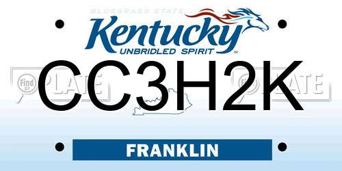 CC3H2K Kentucky License Plate