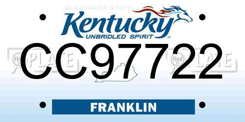 CC97722 Kentucky License Plate
