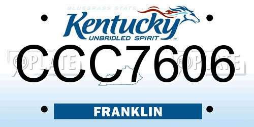 CCC7606 Kentucky License Plate