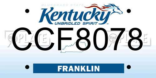 CCF8078 Kentucky License Plate